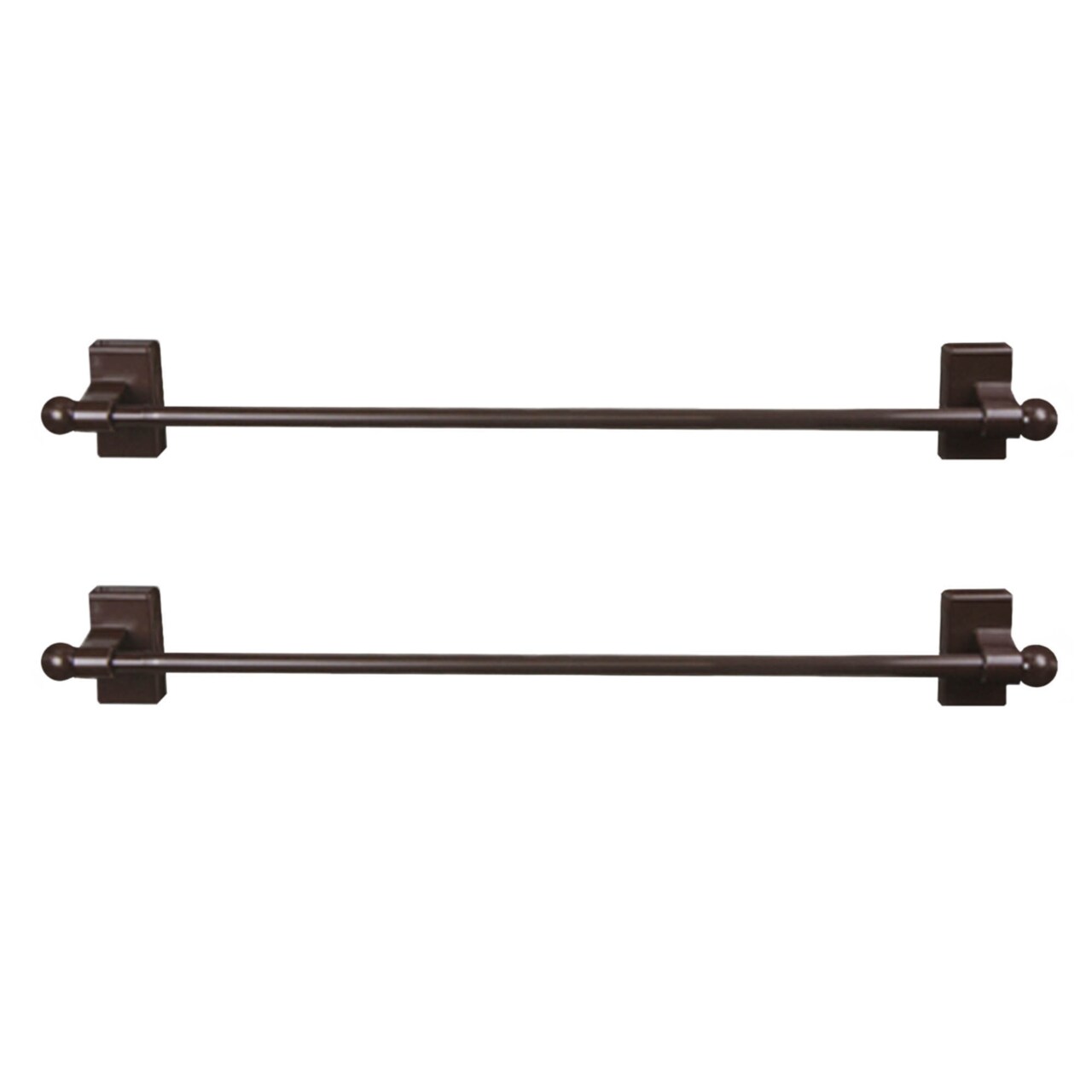 Hermosa Home Decorative Self-Adhesive, Wall Mount Rod 17-30" Long - Cocoa (Set Of 2)